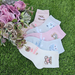 Aura Via Kislány állatmintás pamut zokni szett - 5 pár/cs 32-35 97363