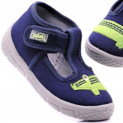 Befado Gyerek papucs, Size 21, sötétkék, tépőzáras, krokodil mintás (631P021 CHŁOPIĘCE)