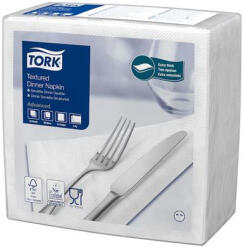Tork Szalvéta, 1/4 hajtogatott, 2 rétegű, 39, 5x39 cm, Advanced, TORK "Texturált Dinner", fehér (KHH892) - onlinepapirbolt