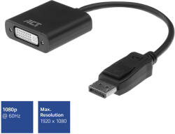 ACT DisplayPort / DVI-D (24+5) adapter kábel 0.15m fekete ACT (AC7510)