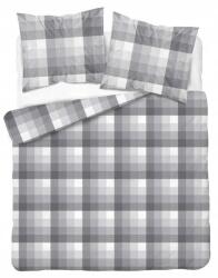 Detexpol Szürke Kockás Ágyneműhuzat, 160×200cm, mikroszál, cipzáras (Pościel Satynowa Mikrowłókno)