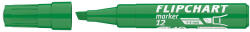 ICO Flipchart marker vízbázisú 1-4mm, vágott Artip 12 zöld (9580002005)