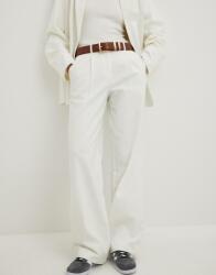 NA-KD Fehér Egyenes Szabású, Széles Szárú Nadrág Hajtásokkal, Zsebekkel Na-kd 36