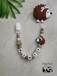  Névre szóló rágcsalánc - Süni - barna