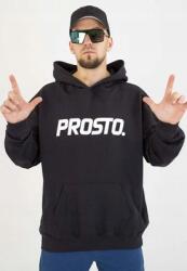 Prosto Big Log kapucnis pulóver, fekete, 80% pamut, kenguru zseb (5907494500731)