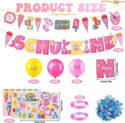 Hepside Iskolai dekoráció, girland, 15 db lufi, matricák, színes, gyerekeknek