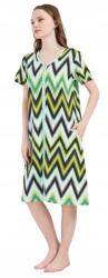 Vienetta Zöld Cipzáras Fürdőköpeny, cikk-cakk, pamut, Size XXL (4091150922-szlafrok)