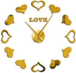  Ceas de perete 3D Auriu Love Hearts DIY WZ2447 (WZ2447)