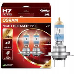 OSRAM izzók H7 Night Breaker +220% +150m +20% fehérebb fény