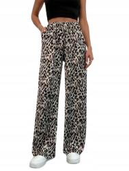 Shein Női Egyenes Szárú Hosszú Leopárdmintás Nadrág Casual M 1EK