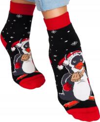 Noviti Karácsonyi frottír zokni, pingvin mintás, Size 31-34, meleg, nem szorít (SF012)