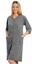 Vienetta Pamut Fürdőköpeny, szürke, cipzáras, Size XL (3120307956)