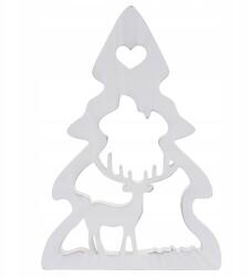 Trend-Deco Karácsonyfa, 40cm, fa, fehér, öregített stílus (tre0016)