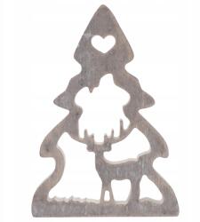 Trend-Deco Karácsonyfa, 20cm, fa, szürke, öregített, 1db, karácsonyi dísz (tre0011)