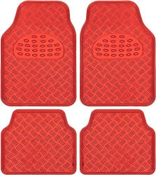 Autolife 03048 Alumíniumhatású univerzális gumiszőnyeg autóba 4 db-os - Piros (5606) - autolife