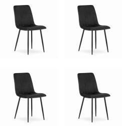 FDY Set 4 Scaune Bucatarie/Dining Gabe Catifea Negru