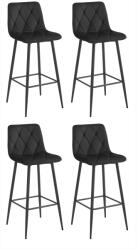 FDY Set 4 Scaune Bar Fido Catifea Negru