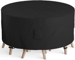  Husa Rotunda Mobilier gradina 274x80 cm, Oxford 420D, Impermeabila, protectie UV, Neagra