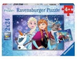 Ravensburger Ravensburger: Puzzle Frozen lumina nordului 2 x 24 piese (09074) Puzzle