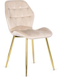 Klubfotel Étkezőszék LUCKY krémszínű bársony/arany lábak