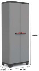 KIS STILO UTILITY Műanyag szekrény, 68 x 39 x 173 cm, sötétszürke/fekete 241059 (241059)