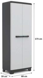 KIS LINEAR HIGH Műanyag szekrény, 68 x 39 x 173 cm, szürke/fekete 240864 (240864)