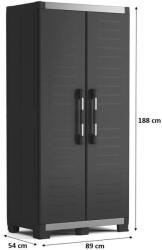 KIS XL GARAGE HIGH Műanyag szekrény, 89 x 54 x 188 cm, fekete 241543 (241543)
