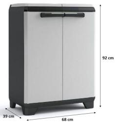 KIS SPLIT PREMIUM Szelektív hulladéktároló, fekete/szürke, 2x110 L, 68 x 39 x 92 cm 240623 (240623)