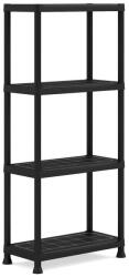 KIS PLUS 60/4 Műanyag polc, 60 x 30 x 135 cm, 4 polc, fekete 240620 (240620)