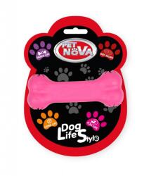 PET NOVA DOG LIFE STYLE Jucarie os pentru caini, 11cm, roz, aroma carne de vita