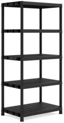 KIS PLUS XL/5 Műanyag polc, 90 x 60 x 187 cm, 5 polc, fekete 241076 (241076)