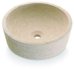 Bathco 00307 - DUAL pultba helyezhető mosdó, átmérő 40, 5 cm, kő/bézs 00307 (BO0014)