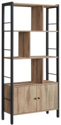 VASAGLE Bibliotecă cu rafturi VASAGLE, stejar și oțel, 154x74x30 cm (LBC022B50) Raft