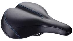 BBB Cycling nyereg BSD-102 ComfortPlus Relaxed, unisex, szintetikus bevonat, anatómiai csatornával, emlékező szivacsos, 205mm széles, 265mm hosszú, fekete