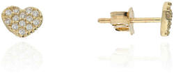 Gold earrings for ladies AU85905 - 14 karátos arany Szív stekkeres beszúrós fülbevaló (AU85905)