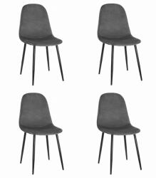  Valora COMO szék, sötétszürke, bársony, ergonomikus kialakítás, 4 db