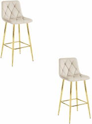  Valora KODA STOOL bárszék, bézs bársony, arany lábak, 2 db