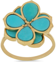  Arannyal Bevont Ezüst Gyűrű Csipkerózsika Türkizzel, Y53374/57