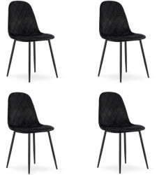  Valora DAPI CHAIR fekete bársony modern ergonomikus szék x4