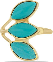  Arannyal bevont ezüst gyűrű - Türkiz - 5.66 karát