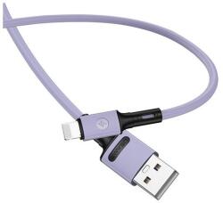USAMS u52 adatkábel, usb - lightning, 2a, gyorstöltő, 100cm, törésgátló, lila, kompatibilis: Apple iPhone 14 Pro / iPhone 14 Plus / iPhone 14 (SJ434USB04)