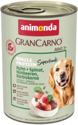 Animonda GranCarno 6x400g animonda GranCarno Adult Superfoods csirke, spenót, málna & tökmag nedves kutyatáp