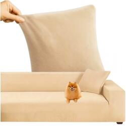 Smartech Rugalmas bársony kanapéhuzat 145-185 cm, Vízálló + párnahuzat, Krém (STH-529)