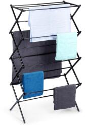 Vilde Ruhaszárító, Vilde, 75x375x139 cm, Fém szerkezet, Állítható hosszúság 43-75 cm között, 14 szárítórúd, Stabil és kompakt, Fekete (779086) Ruhaszárító