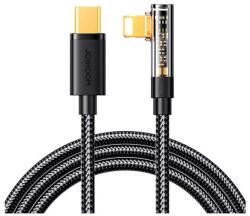 JOYROOM adatkábel, type-c - lightning, 20w, gyorstöltő, 120cm, 90 fokos, fekete (S-CL020A6)