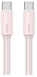 USAMS yu adatkábel, type-c - type-c, 60w, gyorstöltő, 100cm, rózsaszín (SJ734USB04)