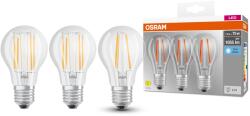 OSRAM Filament LED izzó, E27, 7, 5W (75W), 1055 lm, Semleges fény (4000K), D energiaosztály, 3 db