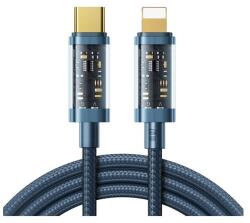 JOYROOM adatkábel, type-c - lightning, 2.4a, 20w, pd gyorstöltő, 120cm, cipőfűző, kék (S-CL020A12_BL)