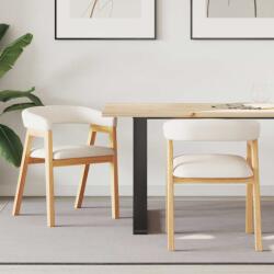vidaXL Étkező Székek 2 pcs Természetes 54 x 57 x 73 cm Tömör Gumi Fa (42020422)