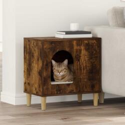 vidaXL Macska Ház Füstölt tölgy 51 x 30 x 52 cm Faanyag (8000667)